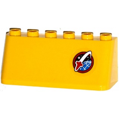 yellow windscreen 2 x 6 x 2 with space shuttle logo pattern sticker - set 60080