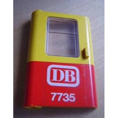 yellow door 1 x 4 x 5 train left thin support at bottom with red bottom half and db 7735 pattern sticker - set 7735