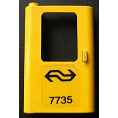 yellow door 1 x 4 x 5 train left thin support at bottom with dutch ns 7735 pattern sticker - set 7735