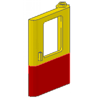 yellow door 1 x 4 x 5 train right thin support at bottom with red bottom half pattern
