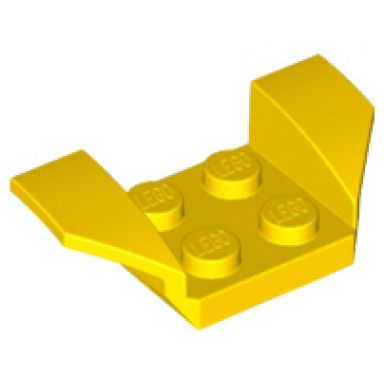 yellow vehicle mudguard 2 x 4 with flared wings