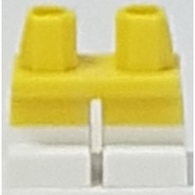 yellow legs short with molded white lower legs boots pattern bam