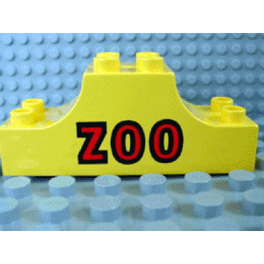yellow duplo brick 2 x 6 x 2 arch inverted double with zoo pattern