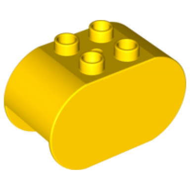 yellow duplo brick 2 x 4 x 2 rounded ends