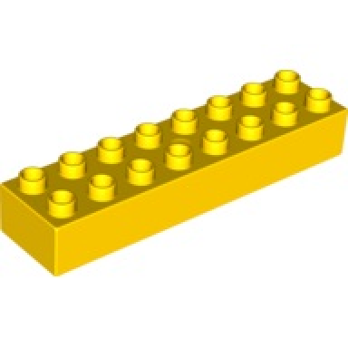 yellow duplo brick 2 x 8