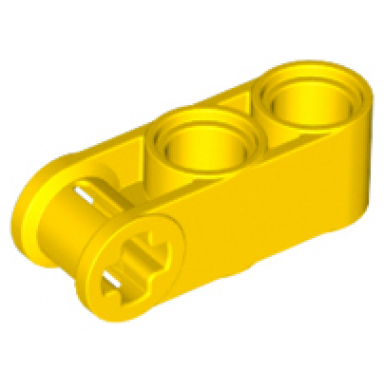 yellow technic axle and pin connector perpendicular 3l with 2 pin holes