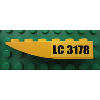 yellow slope curved 6 x 1 inverted with lc 3178 pattern model right sticker - set 3178