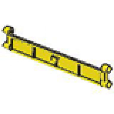 yellow garage roller door end section with handle