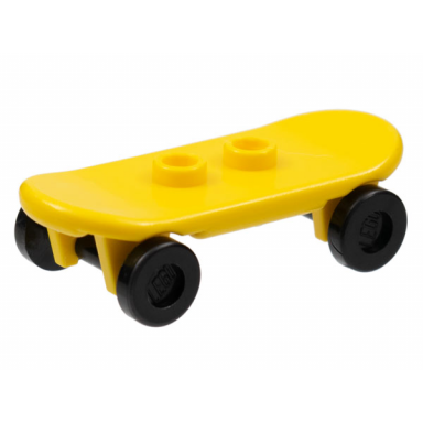 yellow minifigure utensil skateboard deck with black wheels 42511 2496