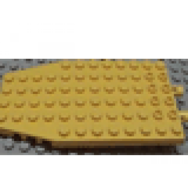 yellow wedge plate 6 x 12 x 1 cut corners with 2 fixed rotatable pins