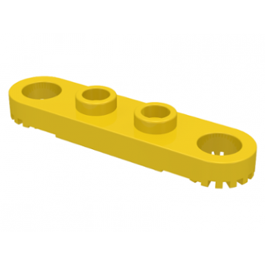 yellow technic plate 1 x 4 with toothed ends