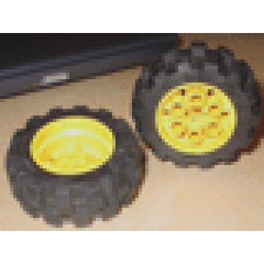 yellow wheel 20 x 30 technic with black tire 20 x 30 solid balloon 4266 2857