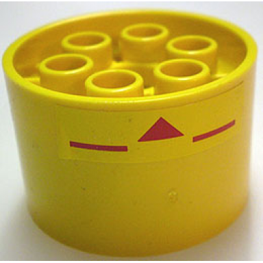 yellow wheel 20 x 30 technic with red triangle and lines pattern stickers - set 10026