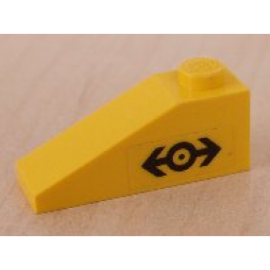 yellow slope 33 3 x 1 with black train logo pattern model left side sticker - set 4525