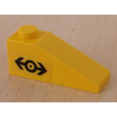 yellow slope 33 3 x 1 with black train logo pattern model right side sticker - set 4525