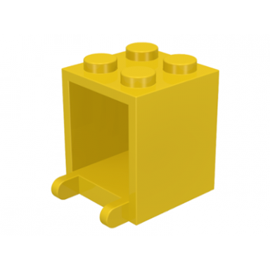 yellow container box 2 x 2 x 2 - solid studs