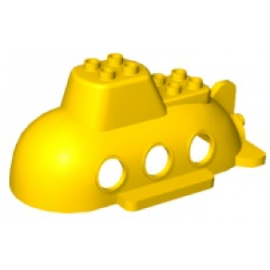 yellow duplo submarine hull 6 x 10 x 3 1 2 top section