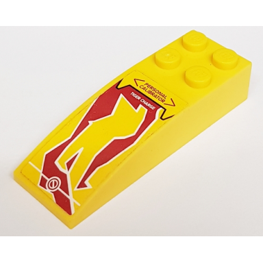 yellow slope curved 6 x 2 with personal calibrator tiger charge pattern sticker - set 8113
