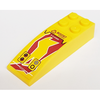 yellow slope curved 6 x 2 with boost volatile r scanner pattern sticker - set 8113