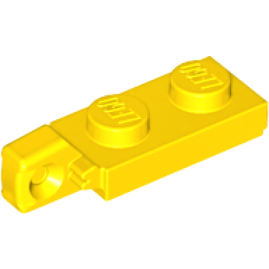 yellow hinge plate 1 x 2 locking with 1 finger on end undetermined type