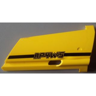 yellow technic panel fairing 20 large long small hole side a with rp4ws pattern sticker - set 8295
