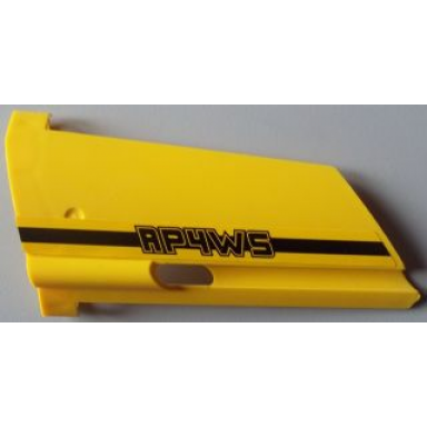 yellow technic panel fairing 21 large long small hole side b with rp4ws pattern sticker - set 8295