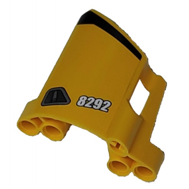 yellow technic panel fairing 22 large short small hole side a with 8292 and door handle pattern sticker - set 8292