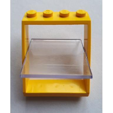 yellow window 4 x 4 x 3 roof with trans-clear glass 4447 4448