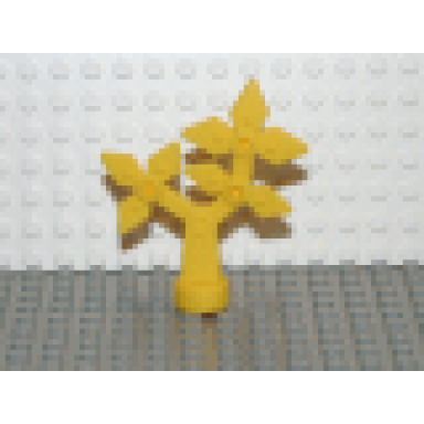 yellow duplo plant flower metal design with 8 petals little robots