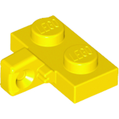 yellow hinge plate 1 x 2 locking with 1 finger on side undetermined type