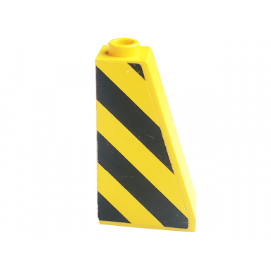 yellow slope 75 2 x 1 x 3 with black and yellow danger stripes pattern model right side sticker - sets 8431 8438 8460