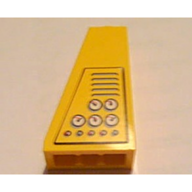 yellow slope 75 2 x 1 x 3 with buttons and gauges and air vent pattern sticker - set 7898