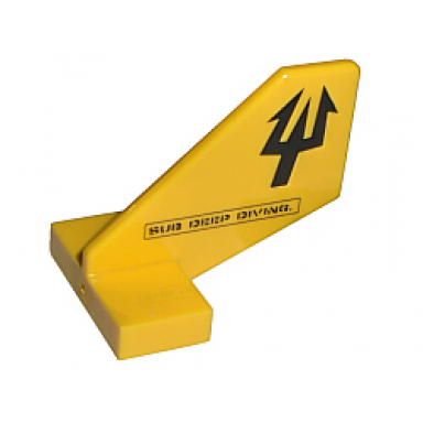 yellow tail shuttle small with black trident and sub deep diving text pattern on both sides aquaraiders ii