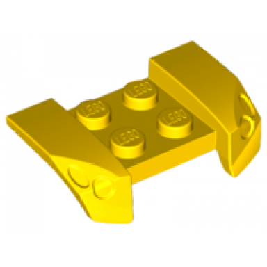 yellow vehicle mudguard 2 x 4 with headlights overhang