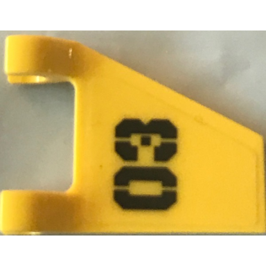 yellow flag 2 x 2 trapezoid with black 03 pattern sticker - set 70631