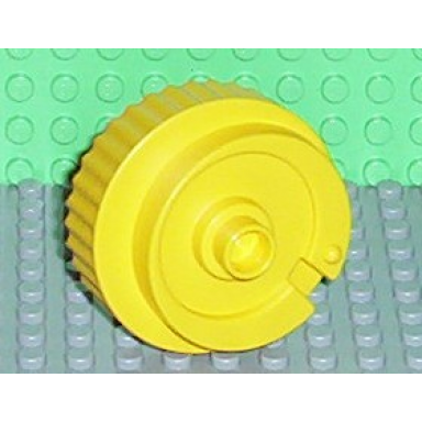 duplo counterweight 3 x 3 x 2 round with notched rim off-center swirl and stud
