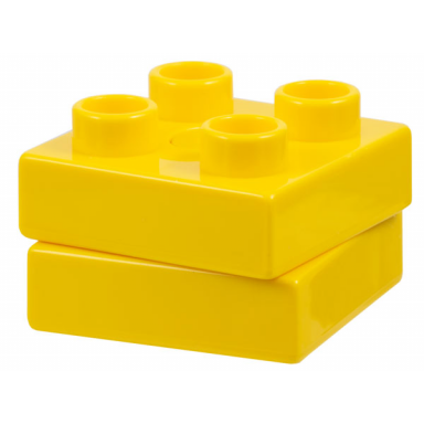 yellow duplo turntable swivel 2 x 2 with square top