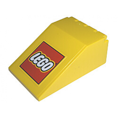 yellow windscreen 6 x 4 x 2 canopy with lego logo pattern sticker - sets 2148 10156