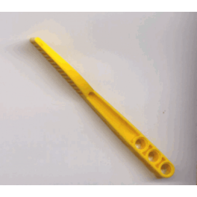 yellow technic track system gate 1 x 11 with end tab and three holes
