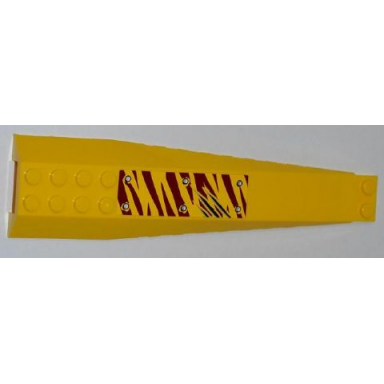 yellow wedge 16 x 4 triple curved with reinforcements with 6 rivets and 3 claw scratch marks on dark red tiger stripes pattern model left side sticker - set 5888