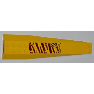 yellow wedge 16 x 4 triple curved with reinforcements with 6 rivets and 2 claw scratch marks on dark red tiger stripes pattern model right side sticker - set 5888