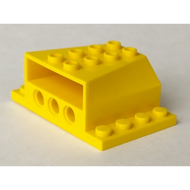 yellow vehicle engine block 4 x 6 x 2 with wedge cutouts and technic holes