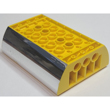 yellow slope curved 6 x 8 x 2 inverted double with chrome silver sides pattern