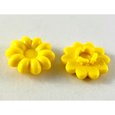 yellow clikits icon flower 10 petals 2 x 2 small with pin frosted solid and transparent colors