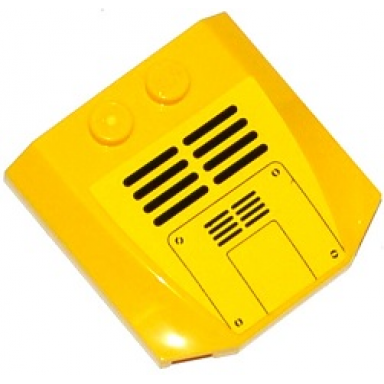yellow wedge 4 x 4 x 2 3 triple curved with grilles hatches and screws pattern sticker - set 60074