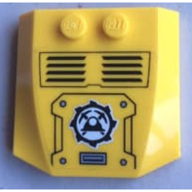 yellow wedge 4 x 4 x 2 3 triple curved with mining logo and air vents pattern sticker - set 60188