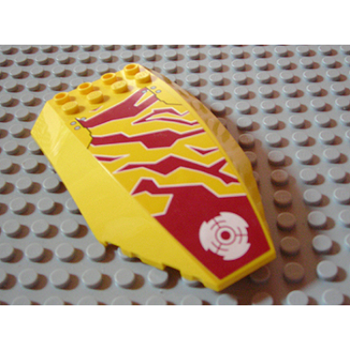 yellow windscreen 10 x 6 x 2 curved with dark red camouflage and white target pattern sticker - set 8113