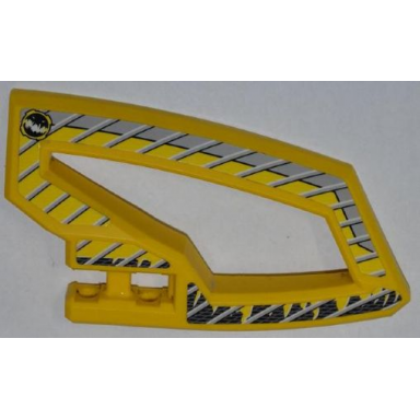 yellow technic panel rc car panel flexible right with dirt crusher logo and gray stripes on yellow and black background pattern stickers - set 8369-1