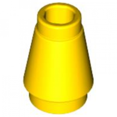 yellow cone 1 x 1 with top groove