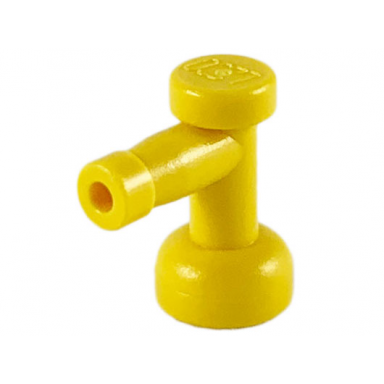 yellow tap 1 x 1 with hole in nozzle end